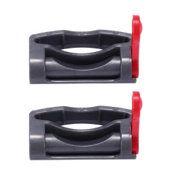 Lot de 2 loquets de retenue pour aspirateur Dyson V7 / V8 / V10 / V11 / V15 (corps principal gris + rouge)