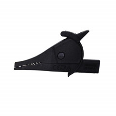 Pince crocodile pour multimètre, prise banane 4 mm, isolée, pour condensateur, stylo de test (noir)
