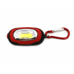 Portable mini trousseau lampe de poche torche COB LED lampe de poche avec 3 modes (rouge)