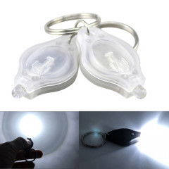 2 PCS Mini poche porte-clés lampe de poche Micro LED Squeeze Light Camping extérieur ultra-lumineux d'urgence porte-clés lampe torche lampe (Blanc)