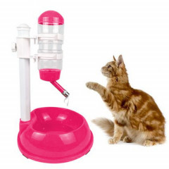 Fournitures d'alimentation de bol pour animaux de compagnie de fontaine à boire automatique relevable (Rose rouge)