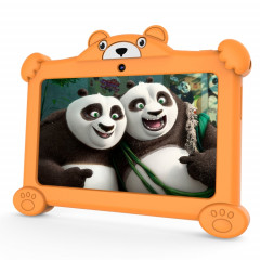 Tablette Pritom K7 Pro Panda pour enfants, 7,0 pouces, 2 Go + 32 Go, Processeur quadricœur Android 11 Allwinner A100, prise en charge WiFi 2.4G et WiFi 6, version globale avec Google Play, prise US (Orange)