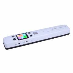 iScan02 Scanner portatif portable à double rouleau de document mobile avec l'affichage à LED, support 1050DPI / 600DPI / 300DPI / PDF / JPG / TF (blanc)