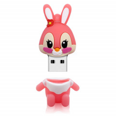 MicroDrive 128GB USB 2.0 Creative Cute Rabbit U Disk (Rose)