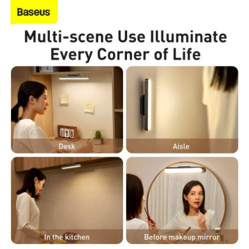 Baseus Home Magnetic Stepless Dimming Charging Desk Lamp 100LM, 4000K, 1800 mAh 4.5W Gray (DGXC-C0G) DA1314720-017