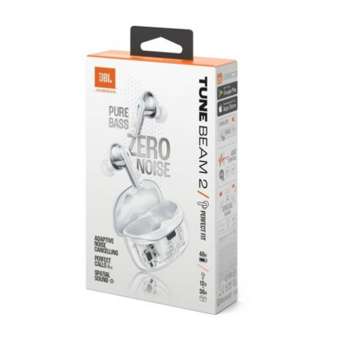 JBL Tune Beam 2 Ghost Edition TWS Bluetooth Wireless In-Ear Earbuds Ghost White EU DB6700835-02