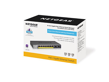 Netgear GS110TP-300EUS 8Port Manageable Ethernet Switch 772767-05