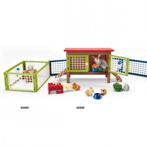 Schleich Vie à la ferme 42500 Cabane p. lapins &cochons d'Inde 488280-014