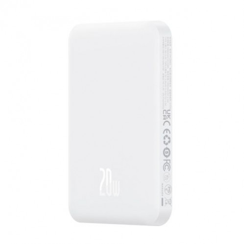 Baseus Power Bank Magnetic Mini Wireless Charging, PD 20W, 5000 mAh with Type-C to Type-C cable (0.3m) White EU (P10022107223-00) DA1880677-04