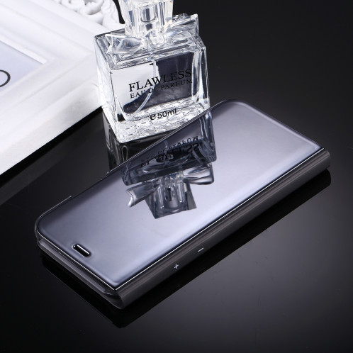 Pour iPhone X Etui à galvanoplastique Horizontal Housse en cuir Flip avec support (Noir) SP591B4-05
