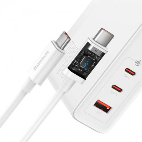 Baseus Travel Charger GaN5 Pro Fast wall charger, C+C+U, 140W White EU (CCGP100202) DA4830527-014