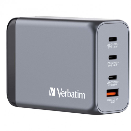 Verbatim GNC-240 GaN Charg. 240W 3xUSB-C PD, 1xUSB-A QC 3.0 32205 871817-010
