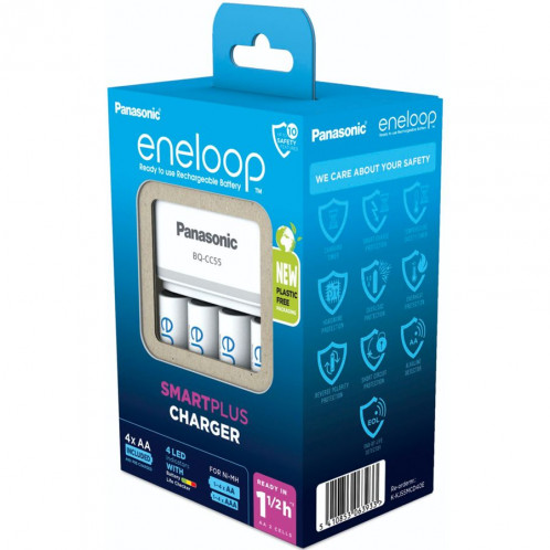 Panasonic Eneloop Smart Plus Cha BQ-CC55 incl. 4xAA K-KJ55MCD40E 762708-04