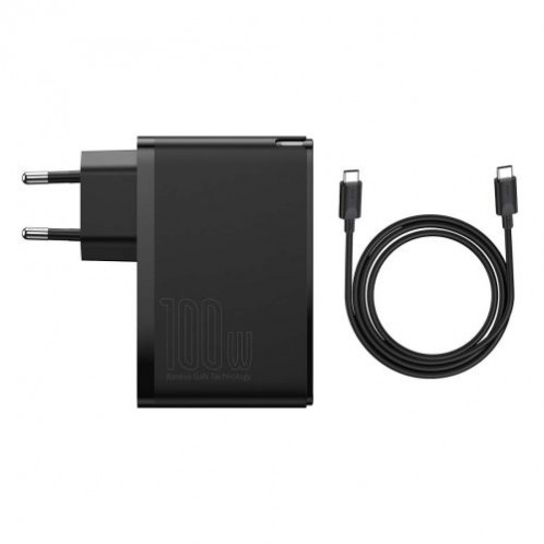 Baseus Travel Charger GaN2 Pro Quick wall charger C+C+U+U, PD 3.0, QC 4.0+, 100W EU Black (CCGAN2P-L01) DA3335982-019