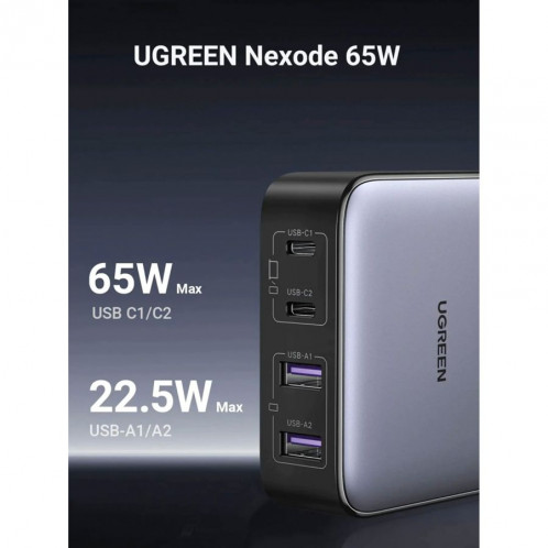 UGREEN Nexode 2*USB-A + 2*USB-C 65W Desktop Fast Charger 770163-06