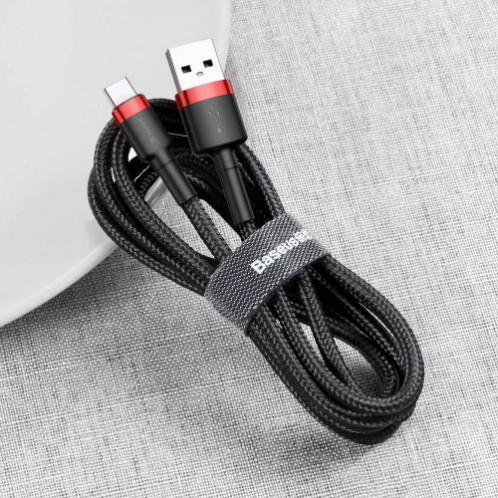 Baseus Type-C Cafule cable 2A, 3m Red/Black (CATKLF-U91) DA32119-017