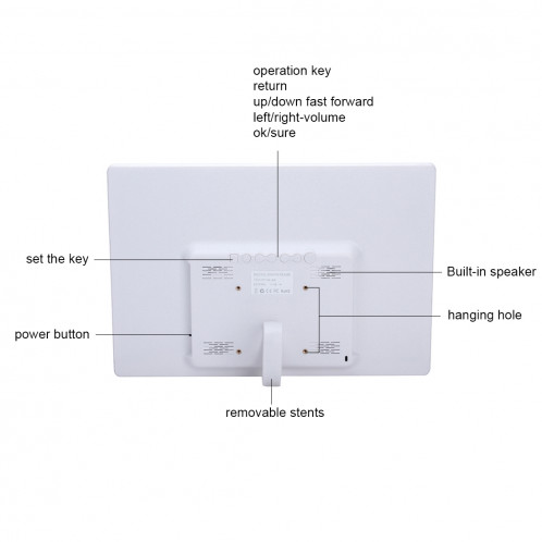 Cadre photo numérique 15 pouces avec télécommande Support Carte SD / MMC / MS et USB, blanc (1331W) (blanc) SC01214-06