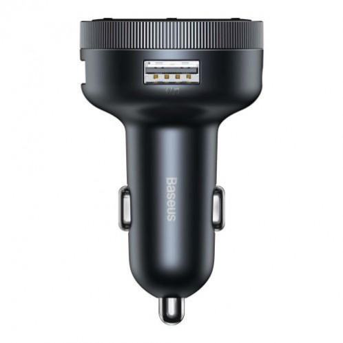 Baseus Car Charger Bluetooth FM Transmitter Enjoy Car with LED display Wireless U+U+3,5mm audio+TF MP3 Charger BT 5.0, 3.4A Black (CCLH-01) DA980938-019