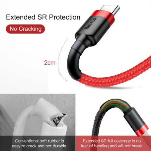 Baseus Type-C Cafule cable 2A, 3m Red/Red (CATKLF-U09) DA338937-016