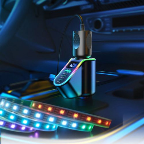 Joyroom Car Charger 4-in-1, Bluetooth Fm Transmitter C+C+U+Cigarette, PD 150W, Black (JR-CL21) DO952336-011