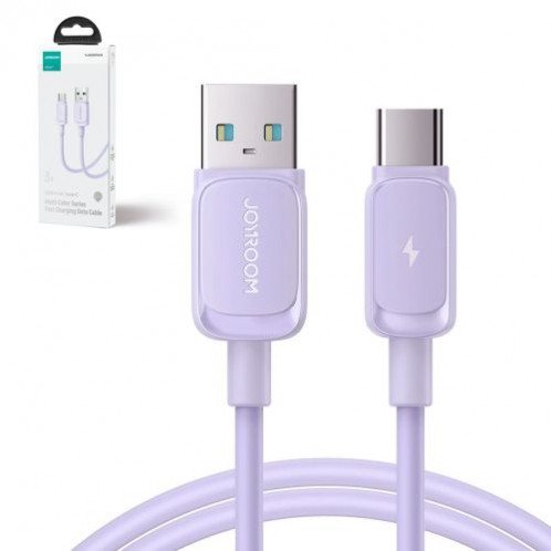 Joyroom USB Type-C Cable Multi-Color Series A14, 480mb/s, 3A, 1.2m, Purple (S-AC027A141P) DO112954-01