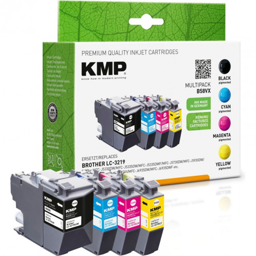 KMP B58VX pack promo BK/C/MY/Y Compat. av. Brother LC-3219VALDR 460931-03