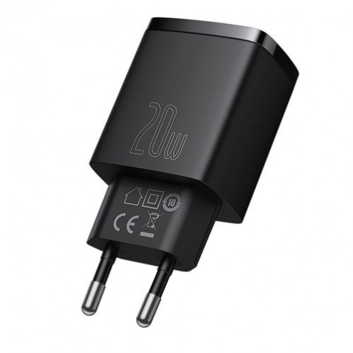 Baseus Travel Charger Compact Quick Charger U+C 20W EU Black (CCXJ-B01) DA628605-016