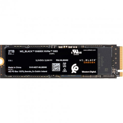 Western Digital noir SSD 2TB SN850 NVMe WDS200T2X0E 770303-05
