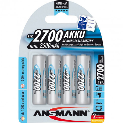 1x4 Ansmann piles 2700 Mignon AA 2500 mAh 519827-01