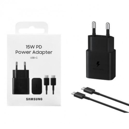 Samsung Travel Charger 15W EP-T1510X with Type-C to Type-C cable (1m) Black EU (EP-T1510XBEGEU) DA790190-05