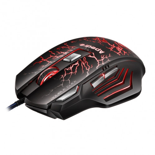 Apedra iMICE A7 High Precision Gaming Mouse LED lumière respiratoire à quatre couleurs USB 7 Boutons 3200 DPI Wired Optical Gaming Mouse pour ordinateur PC portable (noir) SA355B3-08