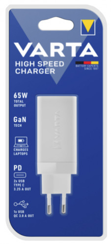 Varta High Speed Charger 65W GaN 2x USB C + USB A Type 57956 766089-03