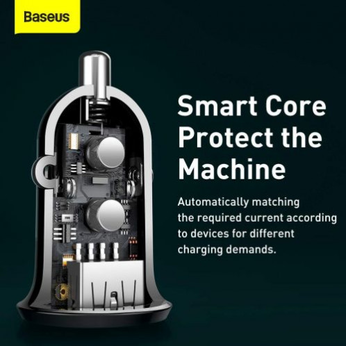 Baseus Car Charger Grain Pro Dual USB 4.8A Black (CCALLP-01) DA307480-013