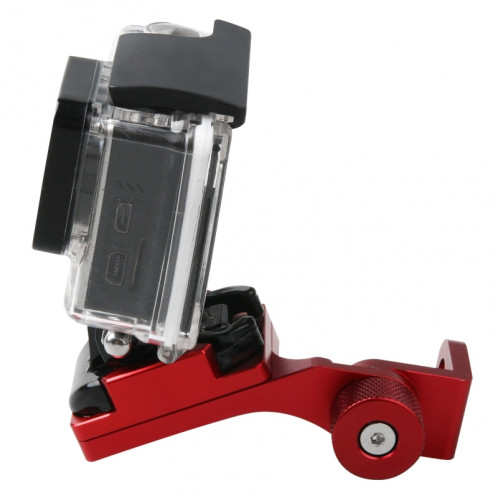 Miroir de rétroviseur de moto Support de support fixe en alliage d'aluminium CNC pour GoPro HERO4 / 3 + / 3, Xiaomi Xiaoyi, caméra SJCAM (rouge) SM006R3-07