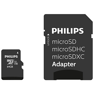 Philips MicroSDXC Card 64GB Class 10 UHS-I U1 + adaptateur 512535-02