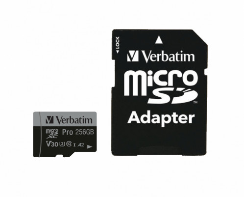 Verbatim microSDXC Pro 256GB Class 10 UHS-I + adaptateur 818099-03