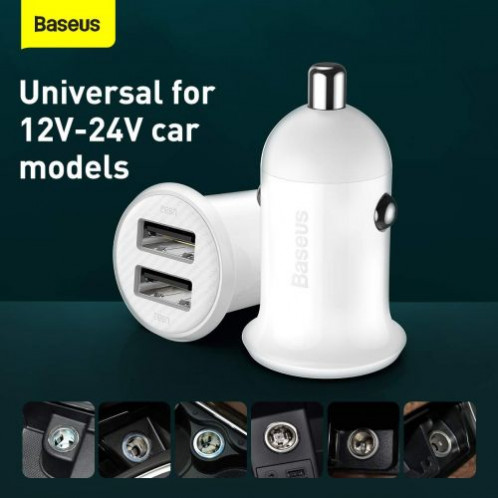 Baseus Car Charger Grain Pro Dual USB 4.8A White (CCALLP-02) DA314220-013