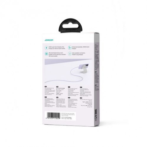 Joyroom USB Type-C Multi-Color Series Fast Charging and Data Cable, 100W, 1m, Purple (S-A34) DO155174-03