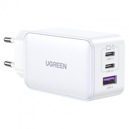UGREEN Nexode USB-A+2*USB-C 65W GaN Tech Fast Charger White 784429-06
