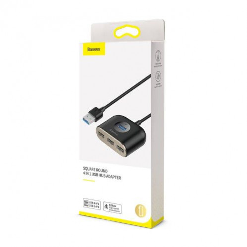 Baseus HUB Square round 4in1 USB Adapter USB3.0*1 + USB2.0*3 1m Black (CAHUB-AY01) DA54697-08