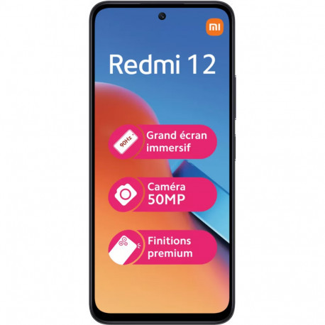 Xiaomi Redmi 12 (Double Sim 6.79'' 128 Go, 8 Go RAM) Noir XR12-8/128_BLK-01