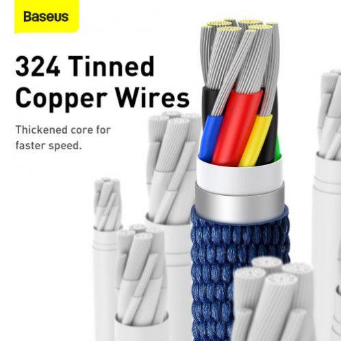 Baseus Type-C Type-C Crystal Shine series fast charging data cable 100W 2m Blue (CAJY000703) DA371155-013