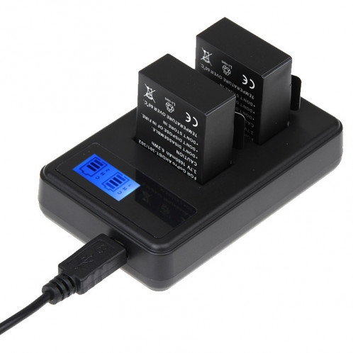 Chargeur de batterie double écran LCD pour GoPro HERO3 + / 3 (AHDBT-301, AHDBT-302), affiche la capacité de charge SC31412-05