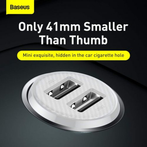 Baseus Car Charger Grain Pro Dual USB 4.8A White (CCALLP-02) DA314220-013
