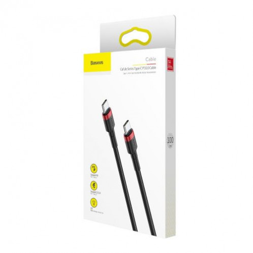 Baseus Type-C Type-C cable Cafule PD2.0 60W Flash charging (20V 3A) 1m Red/Black (CATKLF-G91) DA207856-014