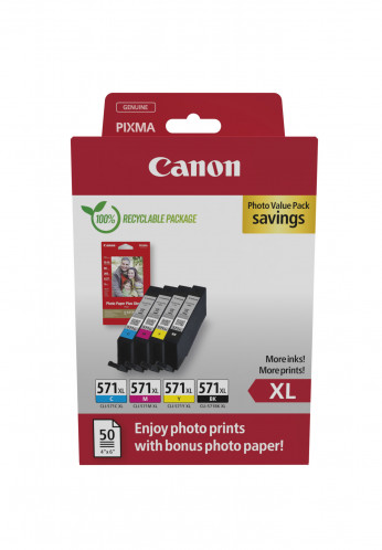 Canon CLI-571 XL BK/C/M/Y Photo Value Pack 838063-03
