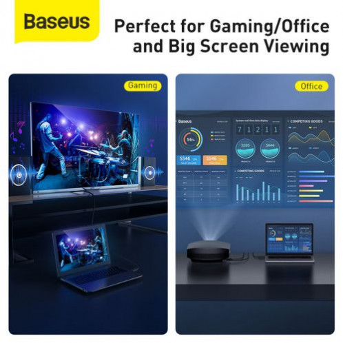 Baseus Video Cable High definition Series HDMI To HDMI 4K 60 Hz, 3D HDR, 18 Gbps, 1m Black (CAKGQ-A01) DA294635-018