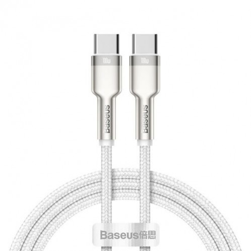 Baseus Type-C Type-C cable Cafule Series Metal Fast charge/data 100W (20V/5A) 1m White (CATJK-C02) DA373866-015