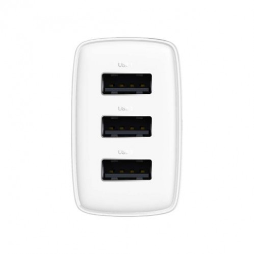 Baseus Travel Charger Compact wall Charger U+U+U, 17W EU White (CCXJ020102) DA521387-07