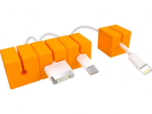 Lot de 4 passe-câbles aimantés (taille S) Orange Gestion des câbles Function101 ACSFTN0003-04